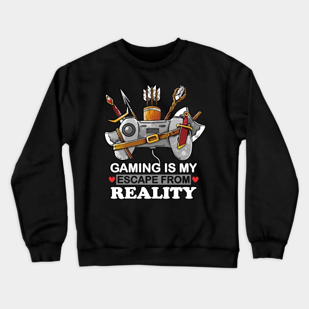 Game is my escape from Reality Crewneck Sweatshirt by Vallina84